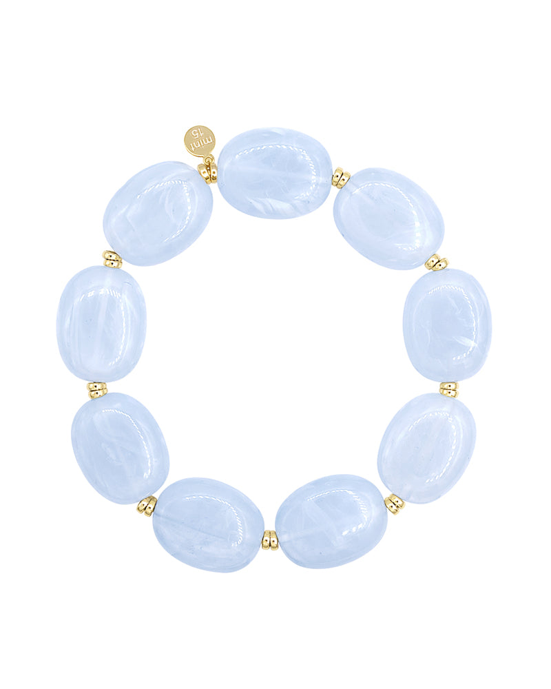 Statement armband kralen - Lichtblauw