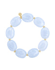Statement armband kralen - Lichtblauw