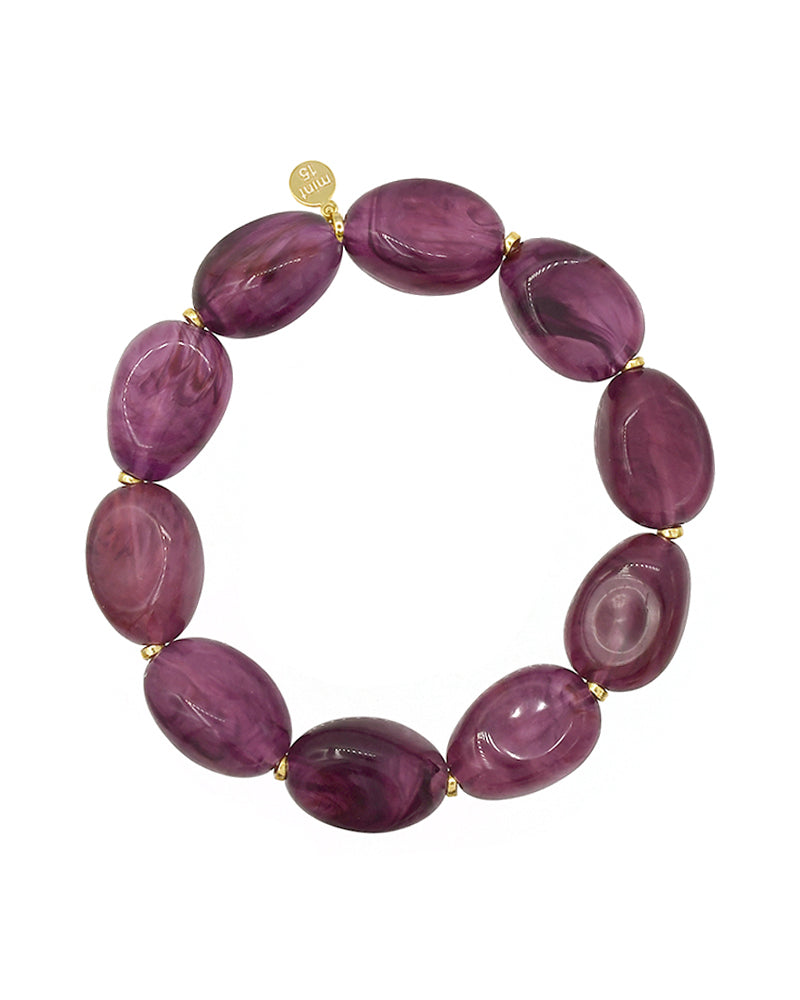 Statement armband kralen - Paars