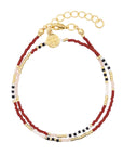 Delicate Wrap Bracelet - Red & Pink