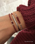Armbandenset Deep Red & Silver