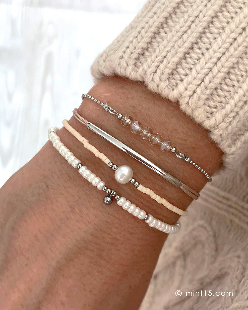 Armbandenset Natural & Silver