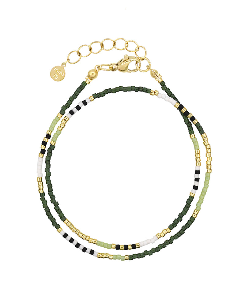 Delicate Wrap Bracelet - Forest Green