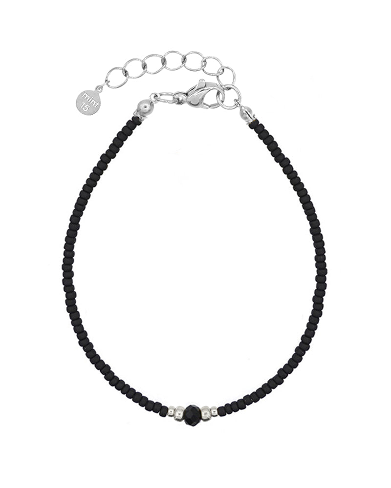 Diamond Bracelet - Black - Zilver