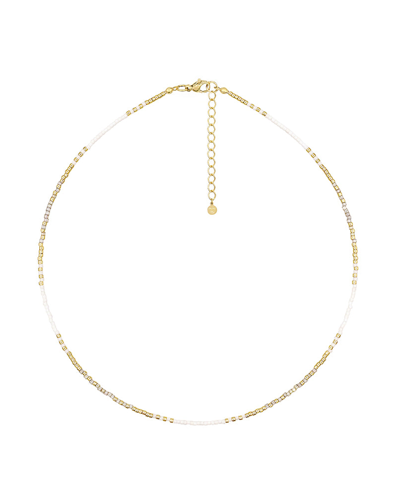 Delicate Necklace - White &amp; Sand