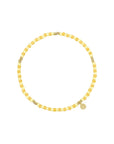 Geel kralenarmbandje elastiek 'Pastel Stripes'