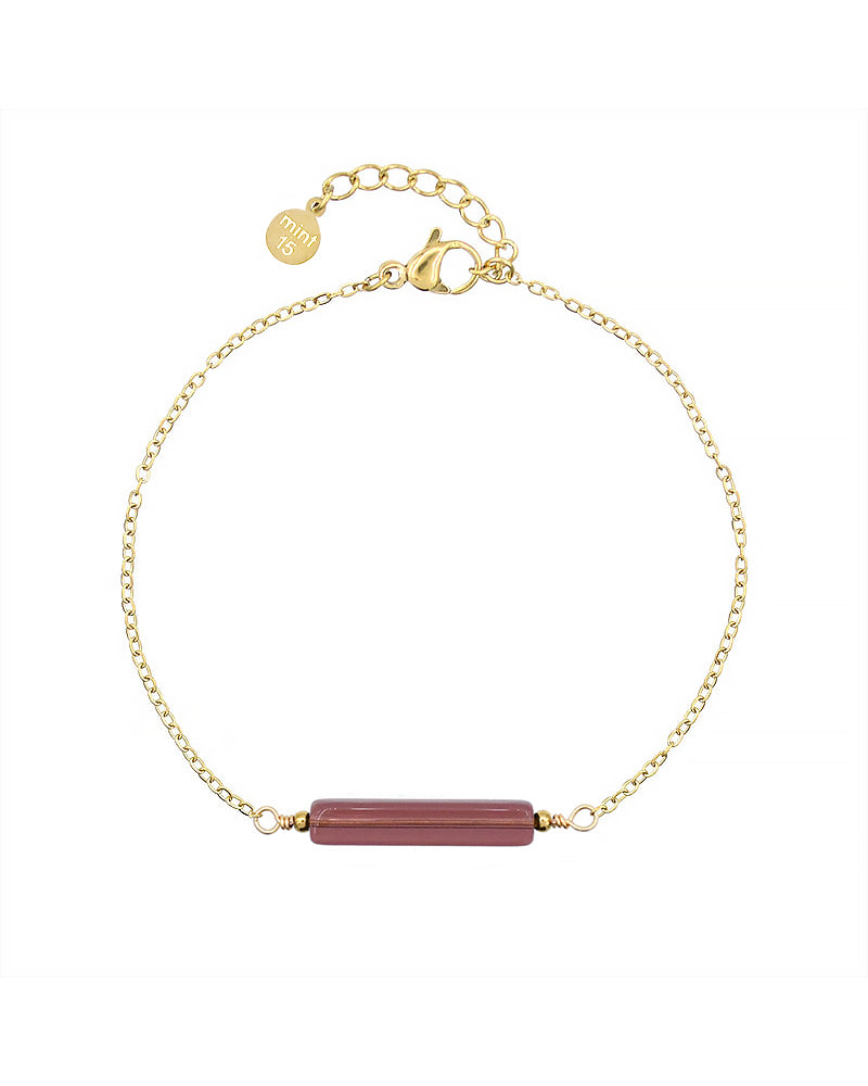 Glass Tube Bracelet - Aubergine