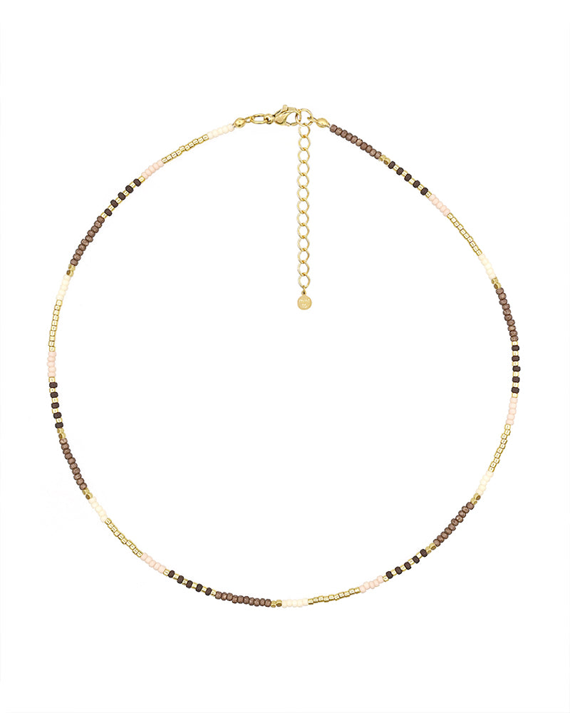 Beaded Necklace 'Choco Vanilla'