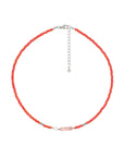 Beaded Necklace Quartz & Pearl 'Coral Sunset'