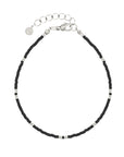 Little Beads Anklet - Black - Zilver