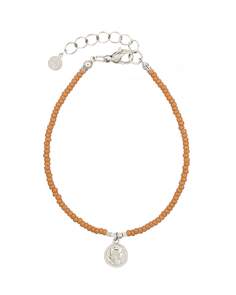 Little Coin Bracelet - Caramel - Zilver