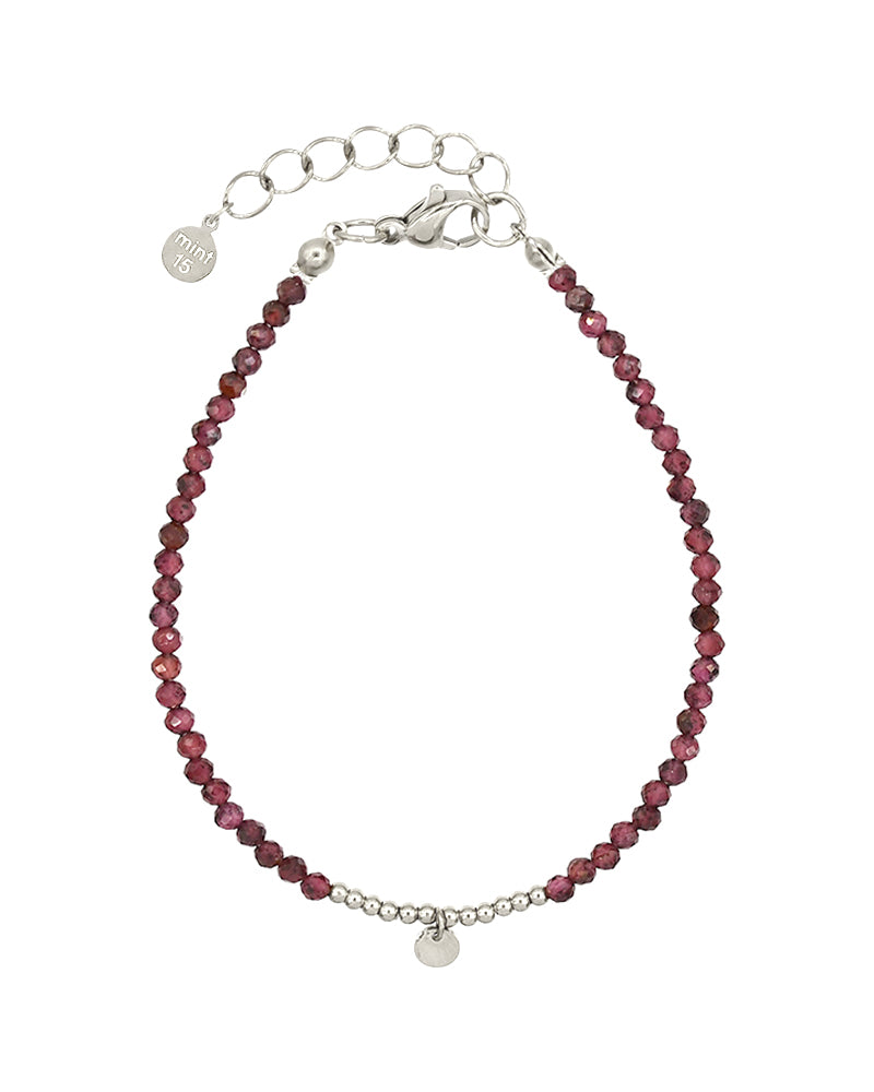 Red Garnet Bracelet - Zilver