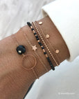 Infinity Bracelet - Black Obsidian - Roségoudkleur