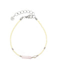 Beaded Bracelet Rosequartz & Pearl 'Soft Sunrise'