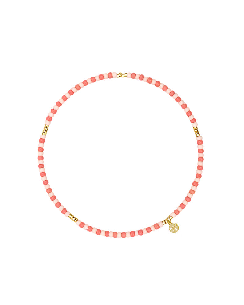 Roze enkelbandje elastiek 'Pastel Stripes'