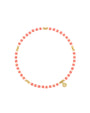 Roze kralenarmbandje elastiek 'Pastel Stripes'