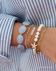 Statement kralenarmband lichtblauw