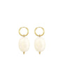 Statement oorbellen kralen - Beige