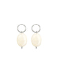 Statement oorbellen kralen - Beige - Zilverkleur