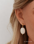 Statement oorbellen kralen - Beige