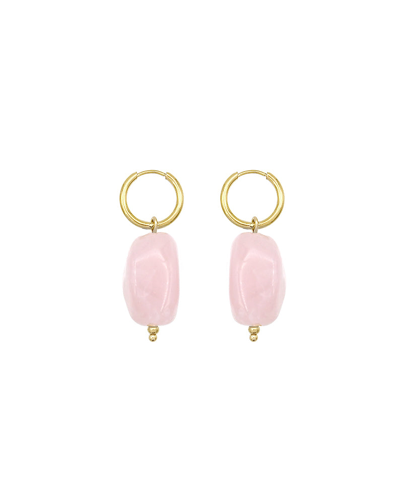 Statement oorbellen kralen - Roze