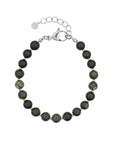 The Essence Bracelet - Dark Forest Green - Zilver