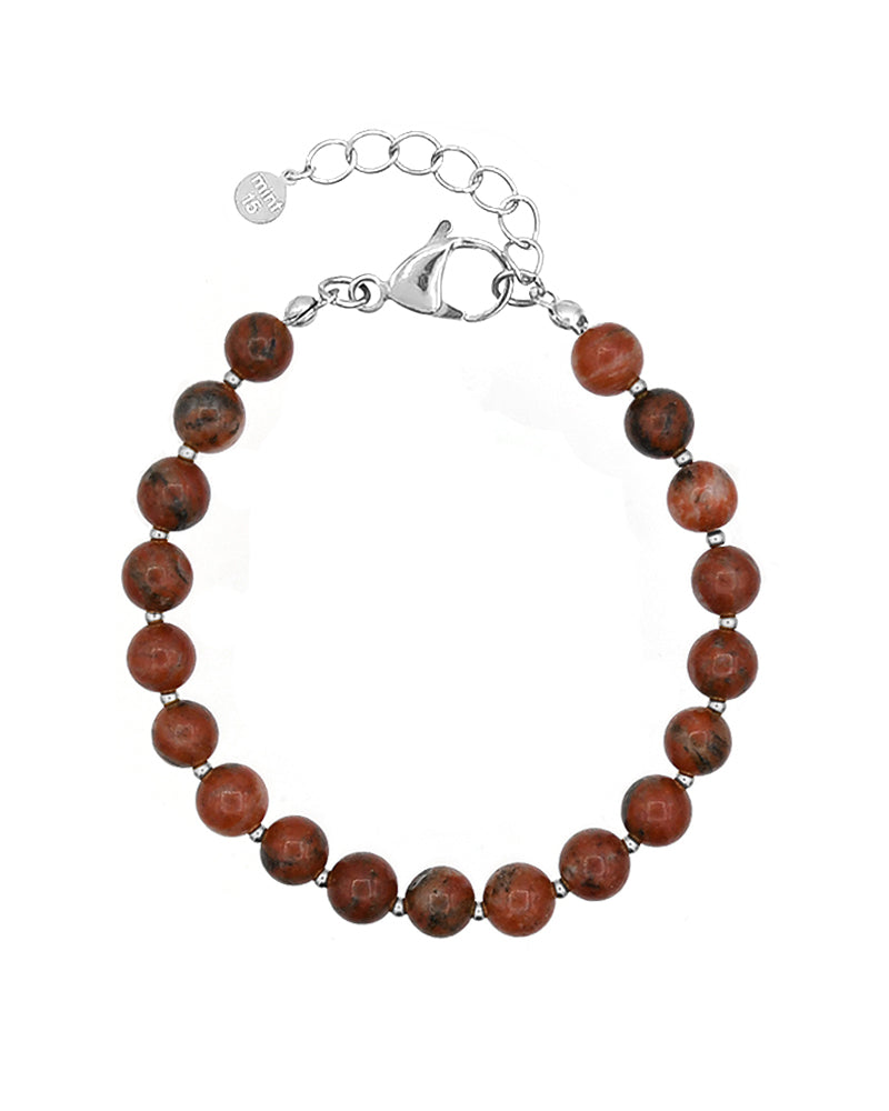 The Essence Bracelet - Moody Red - Zilver