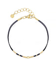 Tiny Beads & Diamond Bracelet - Black