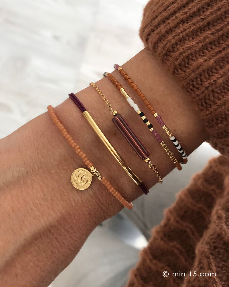 Armbandenset Caramel & Aubergine v2