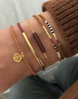 Armbandenset 'Caramel & Aubergine'