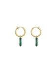 Minimalistic Clip On Earrings - Malachite