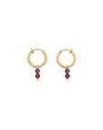 Minimalistic Clip On Earrings - Red Garnet