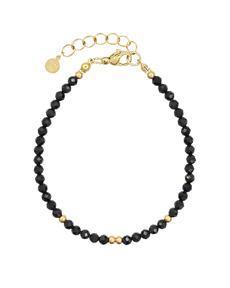 Faceted Crystal Bracelet - Black Spinel