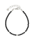Faceted Crystal Bracelet - Black Spinel - Zilver