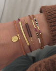 Armbandenset Caramel & Aubergine