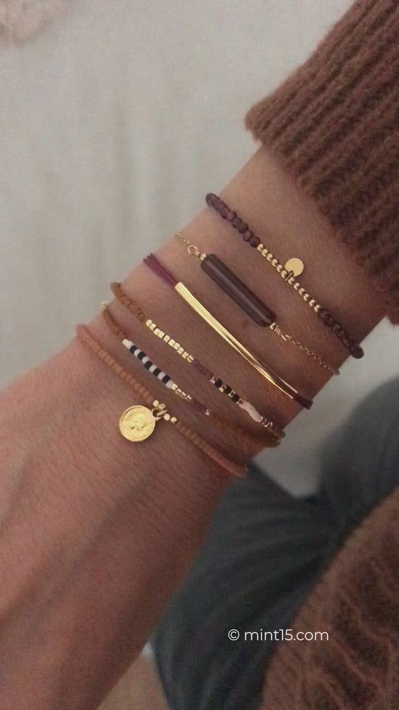 Armbandenset Rich Caramel & Aubergine