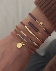 Armbandenset Rich Caramel & Aubergine