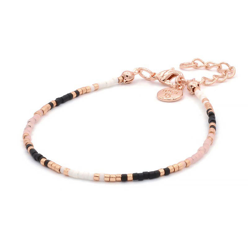 Delicate Bracelet - Black & Pastel Pink – Mint15