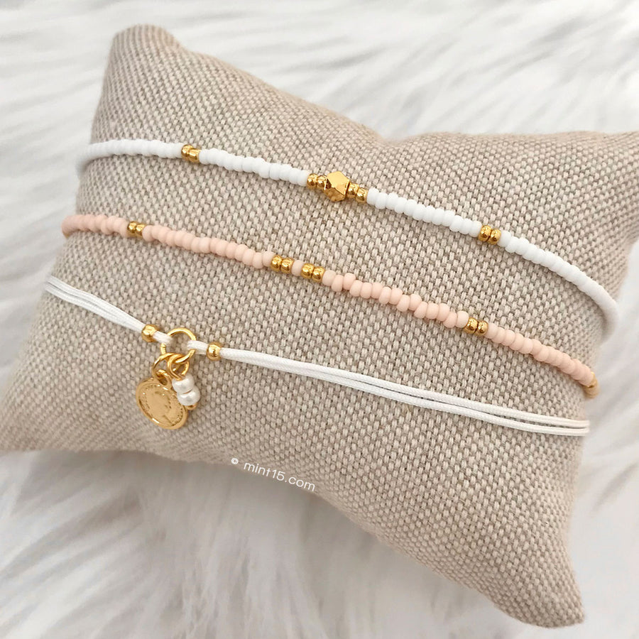 Little Beads Anklet - Soft Pink