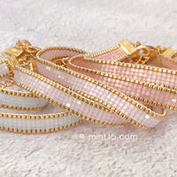 Beaded Bracelet 'Silk Satin' - Soft Lilac Pink