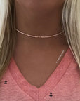 Kleine Perlen Halskette - Zartrosa