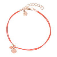 Coin Anklet - Coral Red