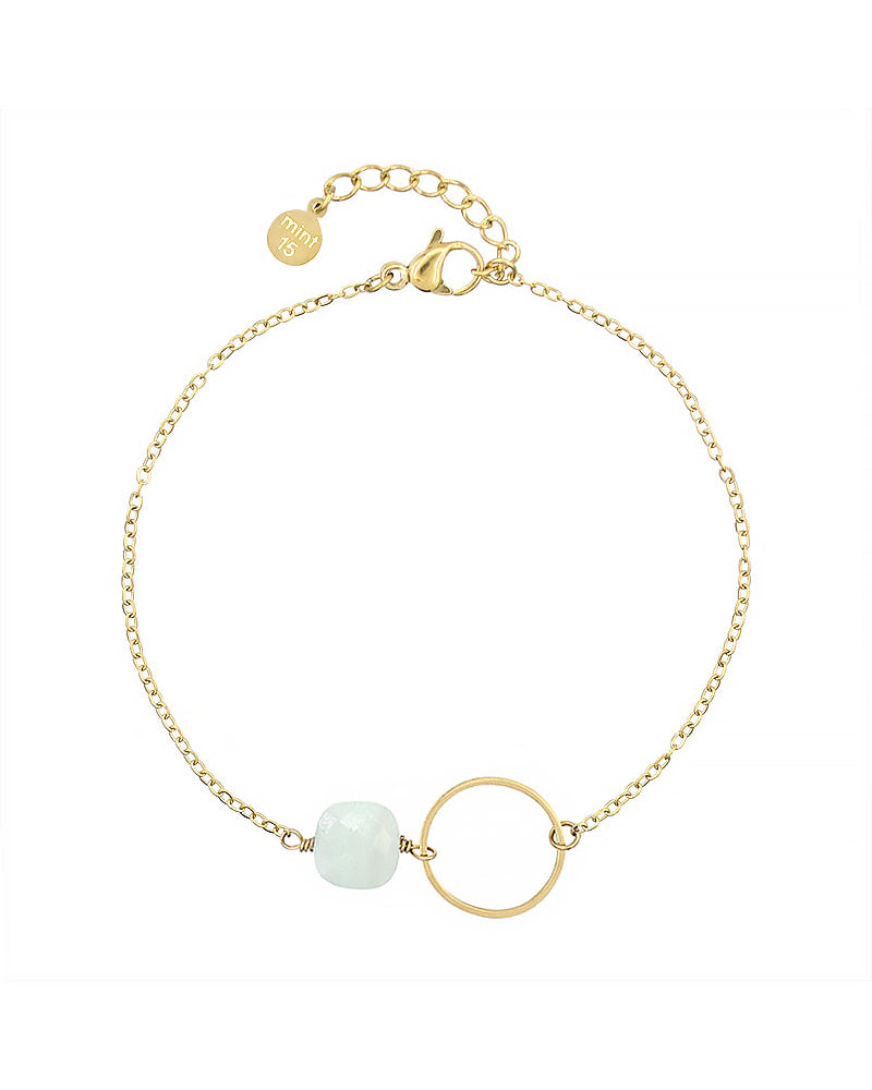 Infinity Bracelet - Mint Amazonite - Goud