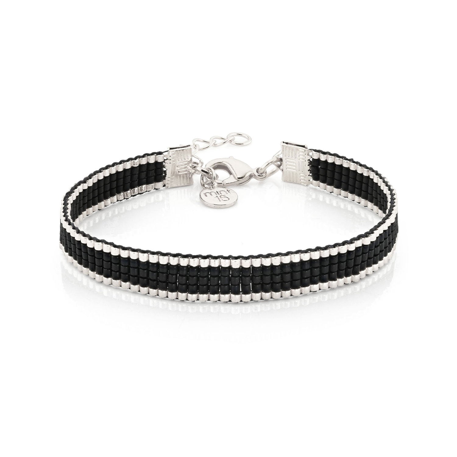 Beaded Bracelet &#39;Simplicity&#39; - Matte Black